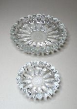 Vintage Set of 2 Nested Glass Ashtrays Sunflower Candy Dish picture