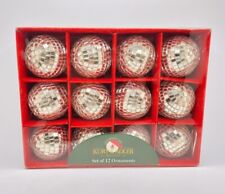 Vintage Kurt Adler Disco Ball Style Glass Silver Christmas Ornaments Set Of 12 picture