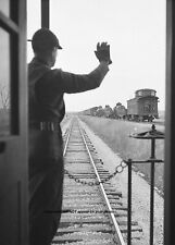 1943 Railroad Brakeman Santa Fe PHOTO Freight Train ATSF Marceline, Missouri picture