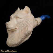 XL WOLF Meerschaum Pipes, Tobacco Smoking Pipe, Tobacco Pipa Pfeife + CASE AGM48 picture