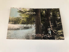 1907 - 1915 RPPC Postcard Monterrey N.L. Mexico Man Standing By Water River picture