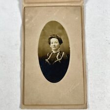Antique Cabinet Card Scary Spooky Lady Portrait Winooski VT C1899 Haunted Photo picture