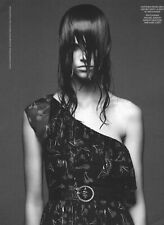 SAINT LAURENT - Dress Model Wet Hair BW Fashion Photography - 1 Page PRINT AD picture