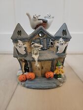 Partylite 8” Halloween Haunted House Ghost Tea light Candle Holder P7311 RETIRED picture
