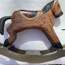 Vintage Rocking Horse Decor  Wood Folk Art picture