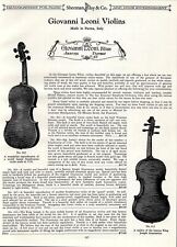 1920s GIOVANNI LEONI VIOLINS SHERMAN CLAY & CO VINTAGE ADVERTISMENT 36-119 picture