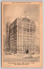 New London Connecticut Mohican Hotel Downtown Streetview BW UNP Postcard picture