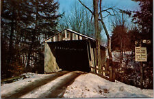Windsor Mills Covered Bridge Ashtabula County Ohio  Postcard winter, snow  picture