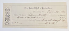 Vintage 1874 First National bank of Harrisonburg Virginia Bank Check, paper picture