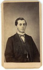 Antique CDV Circa 1860s Tubbs Handsome Young Man With Lazy Eye Binghamton, NY picture