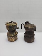 2 Vintage Brass Safesport Denver, CO. Butterfly Trademark Carbide Miners Lamp  picture