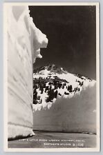 Lassen Highway California, Deep Snow Mountain, Vintage RPPC Real Photo Postcard picture