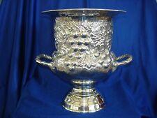 Ice Bucket Rare Vintage Repousse Silverplated Trophy Style Champagne chiller picture