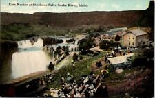 Postcard Ezra Meeker at Shoshone Falls Snake River Idaho ID Oregon Trail    9706 picture