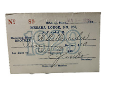 Masonic Mesaba Grand Lodge Membership Card 1929 Seal A.F. and A.M. Embossed picture