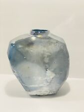 Vintage Light Grey Luster Modern Shaped Vase 9” picture