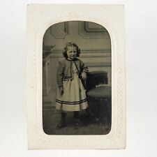 Named New London Girl Tintype c1870 Antique 1/6 Plate Connecticut Photo H666 picture