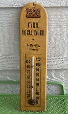 Vintage Rare Minneapolis-Moline MM Wood Advertising Thermometer Farming Illinois picture