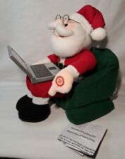 Santa With Laptop Animated Answering Emails Santa Claus Plush Talking Lights picture