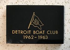Vintage Detroit Yacht Club Brass Belt Buckle Lewis Buckles Sailboat On Back RARE picture