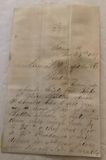 1869 Handwritten Letter Signed G E Pierce Stowe Vermont VT H Stamp Id’d picture