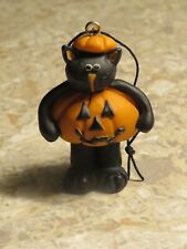 Catherine Lily Whites Cat In Pumpkin Ornament Primitive Folk Gail West Halloween picture