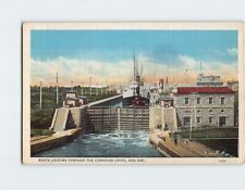 Postcard Boats Locking Through The Canadian Locks Soo Sault Ste. Marie Canada picture