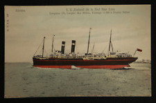 SS Zeeland Red Star Line Postcard Steamship Anvers Illustrated Design Boat Ship picture
