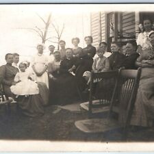 c1910s Outdoor Women House Gathering RPPC Kid Cute Girls Photo Victorian PC A171 picture