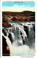 Shoshone Falls from North Side Twin Falls Idaho ID 1930s Linen Postcard Unused picture