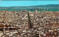 San Francisco California Panorama View Oakland Bay Bridge Vintage Postcard RPPC picture