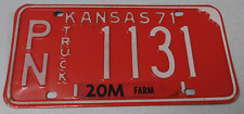 1971 Kansas farm truck license plate Pawnee county picture