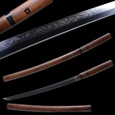 Choji Hamon Japanese Clay Tempered Wakizashi Sword Shirasay Samurai Battle Ready picture