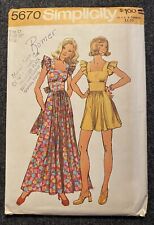 RARE VTG 1970's (73) Simplicity 5670 Misses' Dress in Two Lengths SZ 12 UC/FF picture