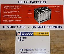 Vintage Metal Delco Batteries Store Display Signs; New Never Used picture