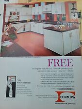 1963 Formica laminated plastic kitchen cabinets white red vintage design ad picture
