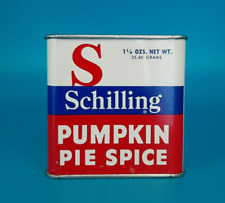 Vintage Schilling PUMPKIN PIE SPICE Tin 1.25 oz.; Half Full of Spice picture