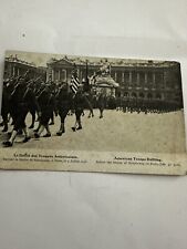 France Military Postcard American Troops Defiling 1918 picture