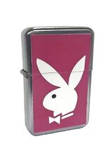 Playboy Bunny Pink Flip Top Chrome Oil Lighter Wind Resistant Flame picture