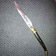 Handcrafted Laguiole En Aubrac Vtg Knife Handle Art Brass Steel Non Folding 9” picture