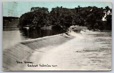 Cedar Falls Iowa~Dam & Waterfall B&W~Vintage Postcard picture
