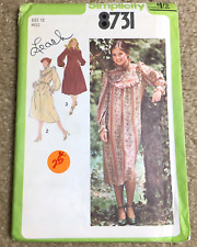 Vtg 1978 Simplicity Pattern 8731 Modest Dress Prairie Country Boho Size 12 picture