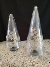 Vintage MCM Glass Trees - Rare Set Of Two 12