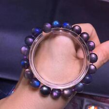 Genuine Natural purple Lights Labradorite Gemstone Stretch Bracelets 9.7mm picture