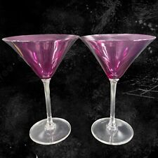 Wedgwood Vera Wang Classic Amethyst Purple Martini Glass Drinking Glasses Set 2 picture