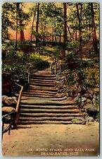 Rustic Stairway at John Ball Park, Grand Rapids, Michigan - Postcard picture