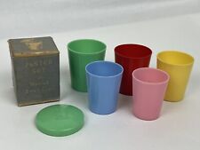 VINTAGE Colorful Nesting Medicine Cups Jester Set of Nestled Small Cups -  Doll picture