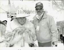 1989 Press Photo Actors Larry Hagman & Steve Kanaly at Celebrity Ski Classic picture