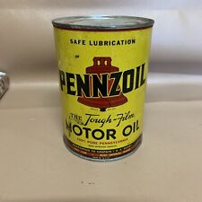 Vintage Pennzoil Metal Motor Oil Can The Tough-Film SAE 20W 1 Quart picture