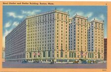 Hotel Statler and Building in Boston, MA vintage unposted linen picture